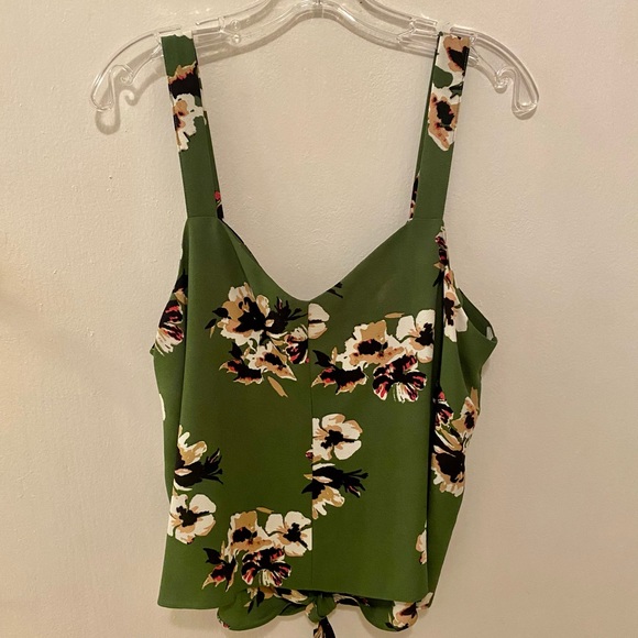 1. STATE Womens Floral Sleeveless V Neck Tie Tank - Picture 2 of 10